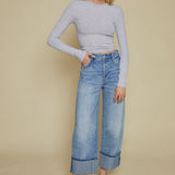 Carson Cuffed Straight Leg Jeans - Abroad Vintage