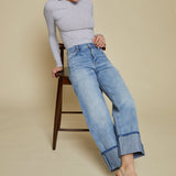 Carson Cuffed Straight Leg Jeans - Abroad Vintage