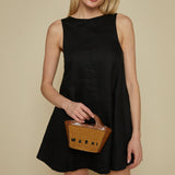 Loraine Linen Mini Dress - Black