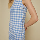 Constance Gingham Mini Dress - Blue