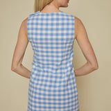 Constance Gingham Mini Dress - Blue