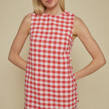 Constance Gingham Mini Dress - Poppy