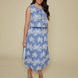 Sawyer Embroidered Midi Skirt