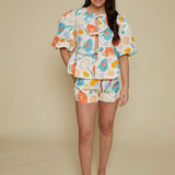 Sabel Front Tie Floral Top