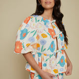 Sabel Front Tie Floral Top