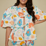 Sabel Front Tie Floral Top