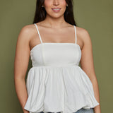 Ainsley Mixed Media Bubble Hem Top