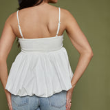 Ainsley Mixed Media Bubble Hem Top