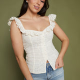 Frances Eyelet Button Front Tank