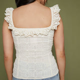 Frances Eyelet Button Front Tank