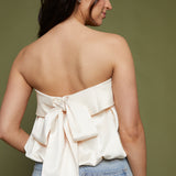 Tamera Strapless Bow Back Top
