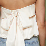 Tamera Strapless Bow Back Top