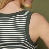 Ines Stripe Rib Tank - Dark Agave