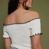 Mikayla Off The Shoulder Ribbed Top