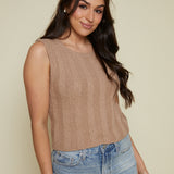 Bradyn Rib Sweater Cropped Tank - Iced Coffee