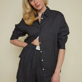 Terri Linen Lounge Button Down