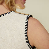 Jeanie Tie Front Embroidered Vest