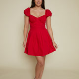 Ellie Pleated Off The Shoulder Mini Dress