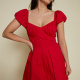 Ellie Pleated Off The Shoulder Mini Dress