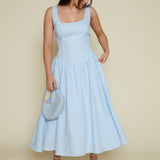 Willa Linen Drop Waist Midi Dress