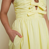 Larsen Bow Front Midi Dress - Lemon