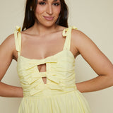 Larsen Bow Front Midi Dress - Lemon