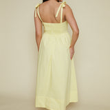 Larsen Bow Front Midi Dress - Lemon