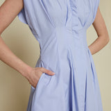 Greta Tapered Waist Pleated Dress