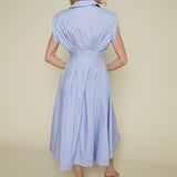 Greta Tapered Waist Pleated Dress