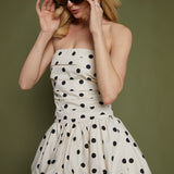 Cecily Polka Dot Bubble Hem Mini Dress