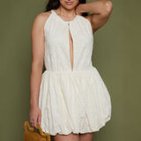 Meeka Eyelet Bubble Hem Mini Dress