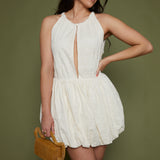 Meeka Eyelet Bubble Hem Mini Dress