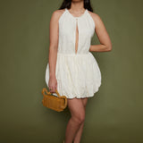 Meeka Eyelet Bubble Hem Mini Dress