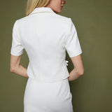 Joanna Bow Embellished Mini Skirt - White