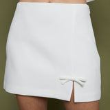 Joanna Bow Embellished Mini Skirt - White