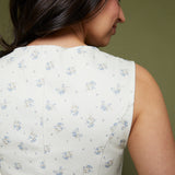 Cami Floral Twill Button Front Vest