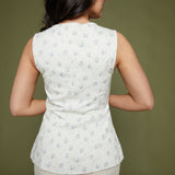 Cami Floral Twill Button Front Vest
