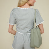 Asher Striped Ric Rac Shorts - Green