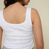 Eileen Rib Knit Tank - White