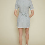 Farrah Striped Ric Rac Mini Shift Dress