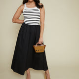 Ellis Mixed Media Stripe Midi Dress