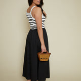 Ellis Mixed Media Stripe Midi Dress