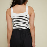 Ellis Mixed Media Stripe Midi Dress