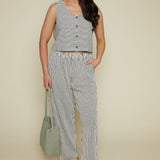 Diane Elastic Waist Striped Pants