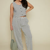 Flynn Striped Button Front Tank
