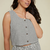 Flynn Striped Button Front Tank