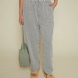 Diane Elastic Waist Striped Pants