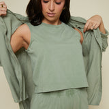 Lyra Jersey Muscle Tank - Avocado