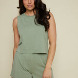 Lyra Jersey Muscle Tank - Avocado