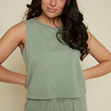 Lyra Jersey Muscle Tank - Avocado